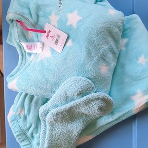 Justice fleece pajamas set with socks